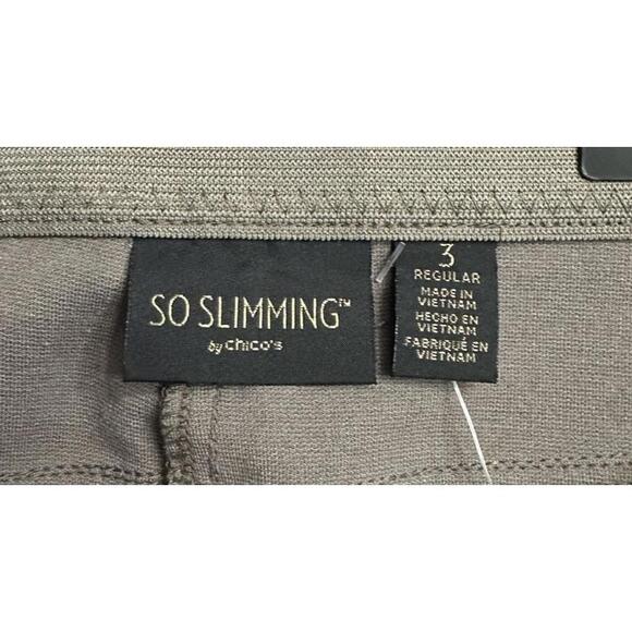 NWT So Slimming Chicos Slim Leg Peyton Womens Stretch Gray Pants Trousers 3R - Picture 5 of 10